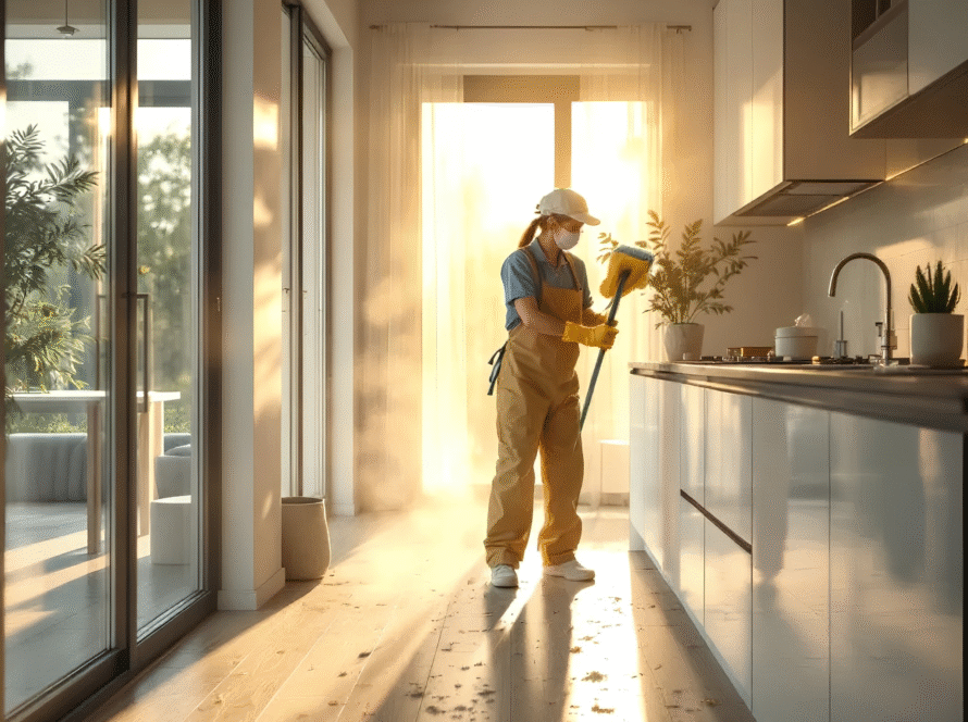 Post-construction cleaning in St. Louis with dust removal and detailing