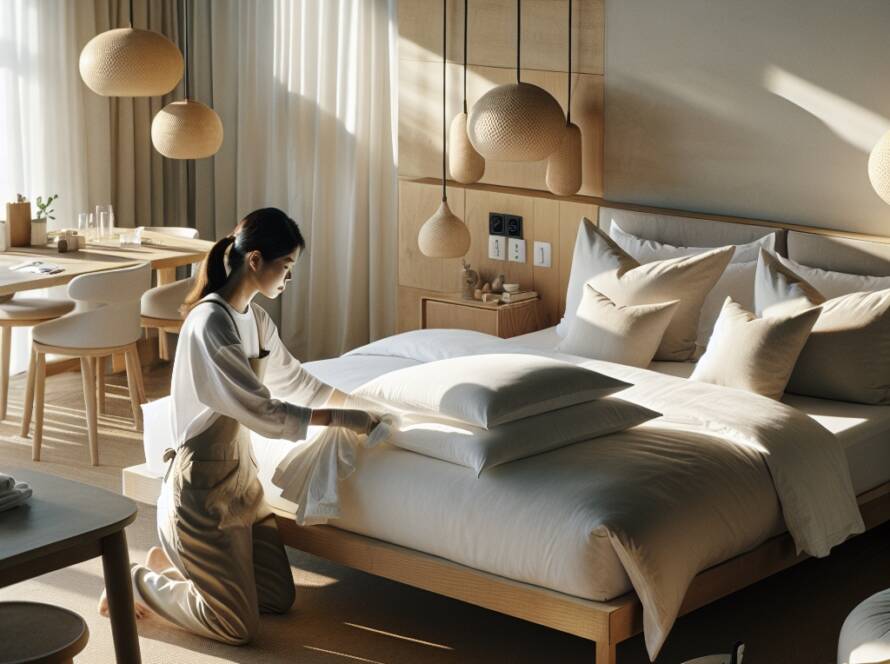 Airbnb turnover cleaning in St. Louis with linens and restock service